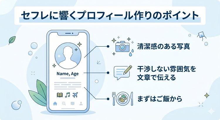 出会い系でセフレに受けるプロフィール作りの3つのポイント